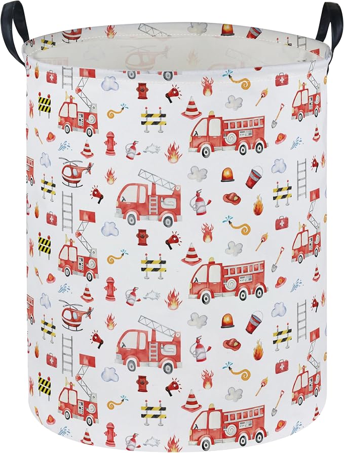 Fire engine Laundry Hamper, Kids Storage Basket by Sanjiaofen