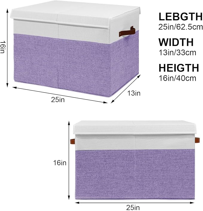 Large Toy Box with Lid, Sturdy Toy Storage Chest Bin Boxes Organizer Basket - Image 5