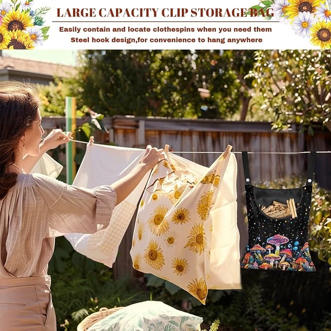 Big Mushroom Pin Collector Bag Dust-Proof Wall Hanging Organizer Large Capacity - Image 5