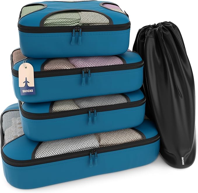 Shacke Packing Cubes for Travel 5 Set by Shacke