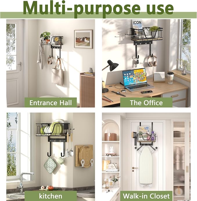 Ironing Board Hanger, CUFURNIX 2-in-1 Wall-Mount & Over-Door - Image 7