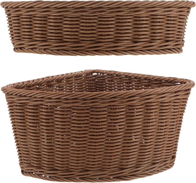 KICHOUSE 2pcs Imitation Rattan Woven Corner Basket by kichouse