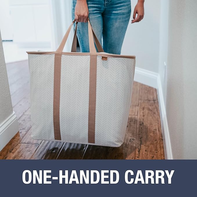 CleverMade Collapsible Laundry Caddy – Foldable Laundry Hamper & Tote, XXL 64L - Image 3