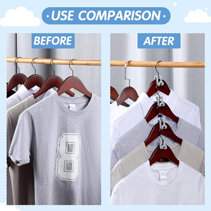Unittype 150 Pcs Space Saving Hanger Hooks, Clothes Hanger Connector Hooks - Image 5