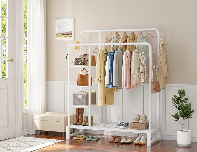 Double Rods Clothes Rack Clothing Rack - Image 7
