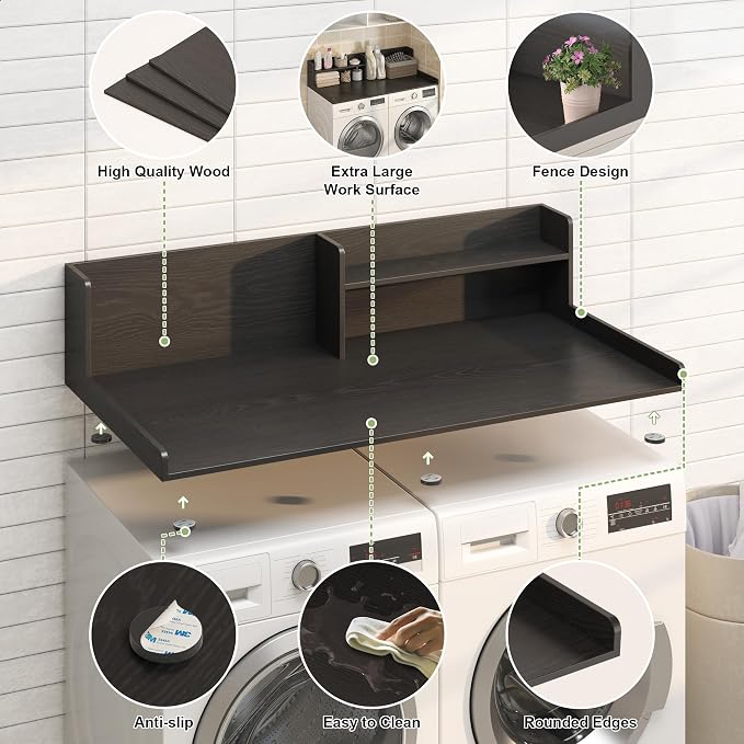 Washer Dryer Countertop, Over The Washer Dryer Folding Shelf - Image 4