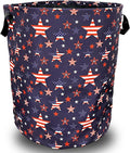American Flag Laundry Basket Foldable by SELIONLIKN