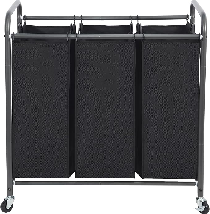 STO STO Laundry Sorter 3 Section, 3 Bag Clothes Hamper, Rolling Laundry Cart by STOSTO
