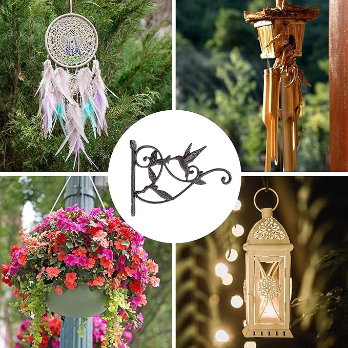 DEWEL Iron Plant Hangers, Outdoor Hanging Baskets - Image 3