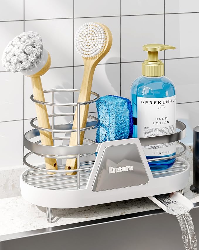 Kitsure Space-Saving Kitchen Sink Caddy, Rustproof Metal Sink Organizer by Kitsure