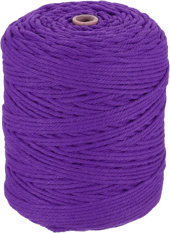 HARFINGTON Natural Macrame Cord 3mm x 328 Yards 4 Strand Twisted Cotton Macrame by HARFINGTON