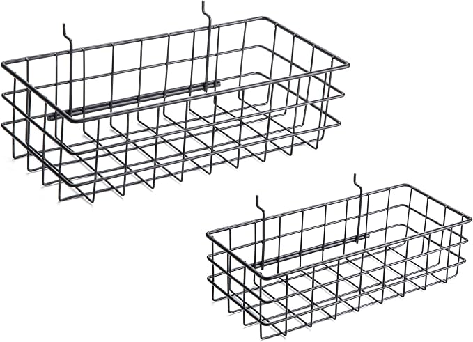 Pegboard Basket Set of 2, Medium + Small Size Basket, Accessories, Garage by RightArrange