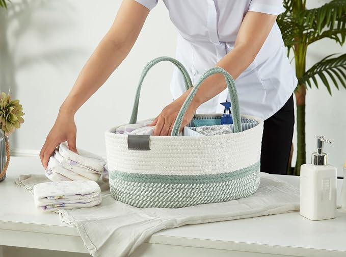 DECOMOMO Baby Caddy Organizer, Diaper Caddy Basket, Baskets - Image 4