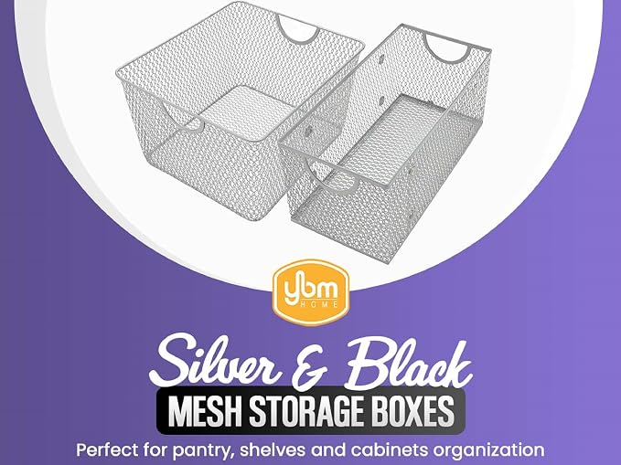 YBM Home Mesh Stacking Bin Storage Containers - Image 2