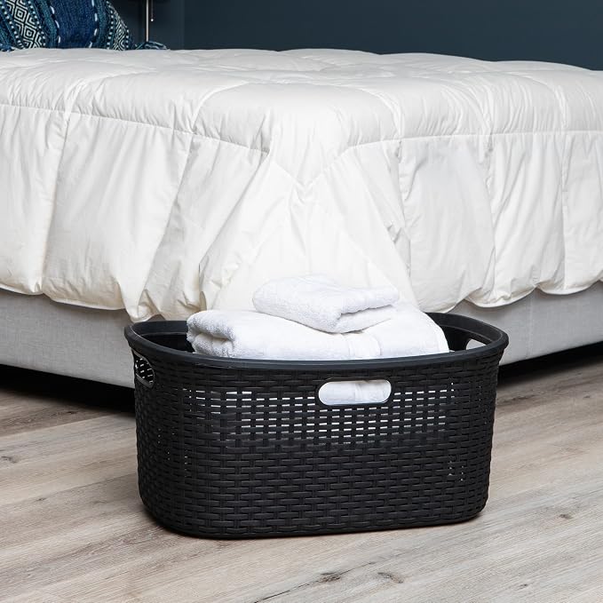 Mind Reader 40L Laundry Basket, Clothes Hamper, Premium Wicker Design - Image 5