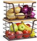 ALOCEO 2 Pack Stackable Wire Storage Basket by ALOCEOWallHooksAdhesive