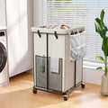 160L Laundry Basket with Wheels, Rolling Laundry Hamper with Removable Bag and by OLLDIDE
