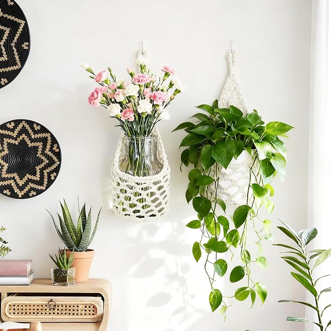 Macrame Wall Plant Hanger, Hanging Planter Basket Holder, Wall Planters - Image 5