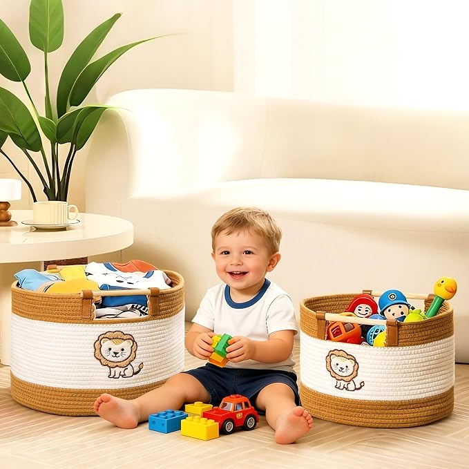 Toy Storage Bin Box for Kids Stuffed Animal Storage Basket for Blanket Baskets - Image 4