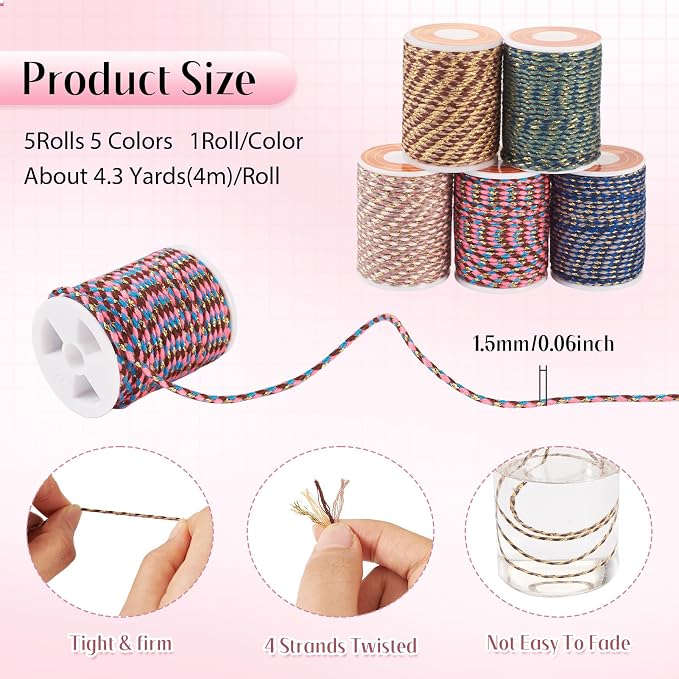 Beadthoven 21.5 Yards 1.5mm Braided Cord - Image 3