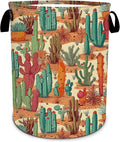 Tropical Cactus Laundry Basket, Foldable Waterproof Oxford Cloth Laundry Hamper by SLHFDKL