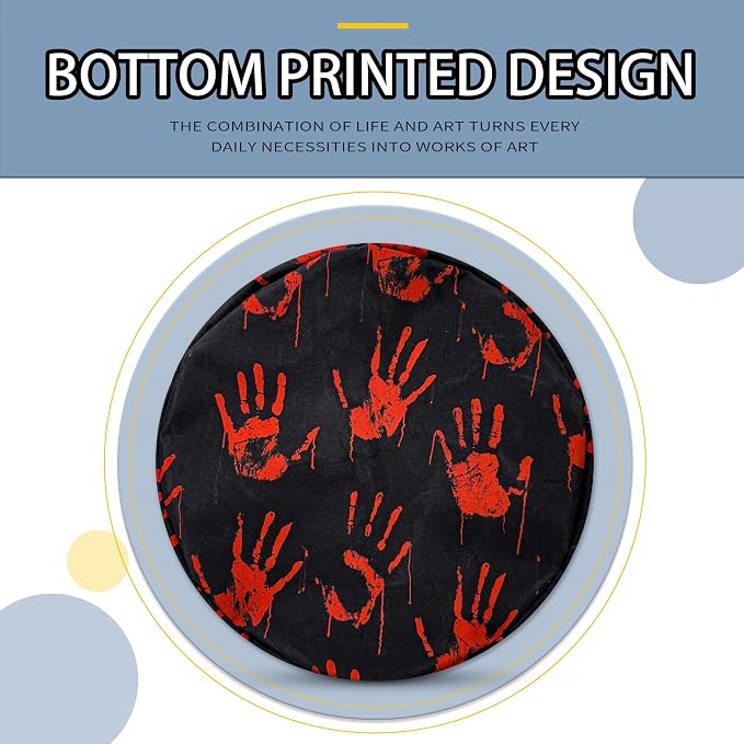 Blood Spatter Hand Print Laundry Basket Blood Drop Pattern Foldable Oxford - Image 8