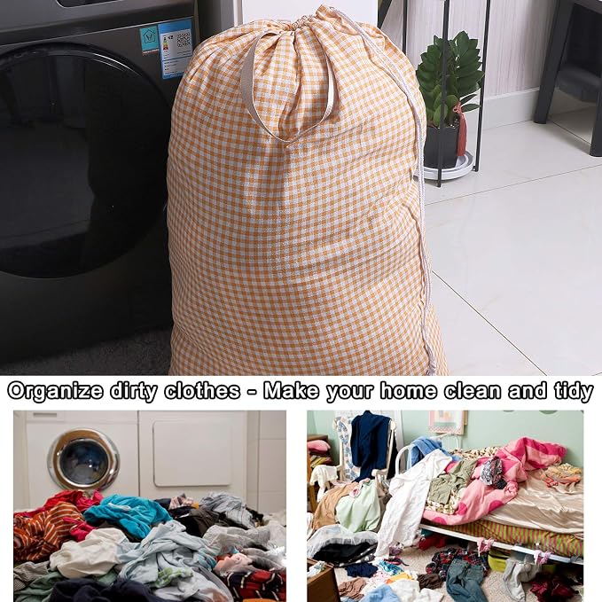 Extra Large Laundry Bag with Drawstring and Handle, Heavy Duty Travel Dirty - Image 6