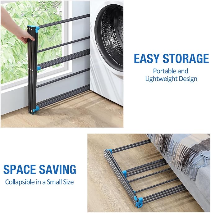 APEXCHASER Clothes Drying Rack, Foldable 2-Level Drying Rack Clothing, - Image 5