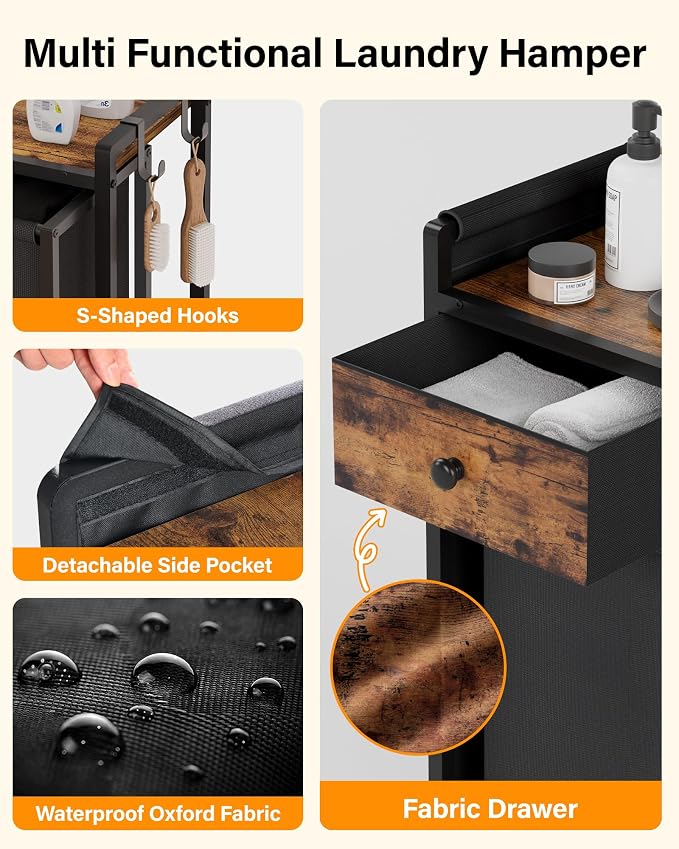 Laundry Sorter 4 Section 206L: Rolling Laundry Basket Organizer - Image 3