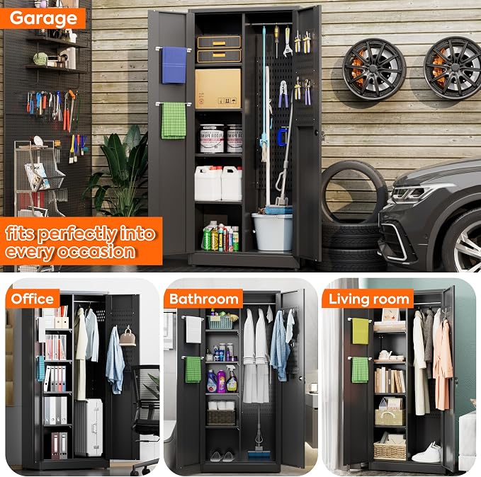 Metal Broom Closet Storage Cabinets - Image 7