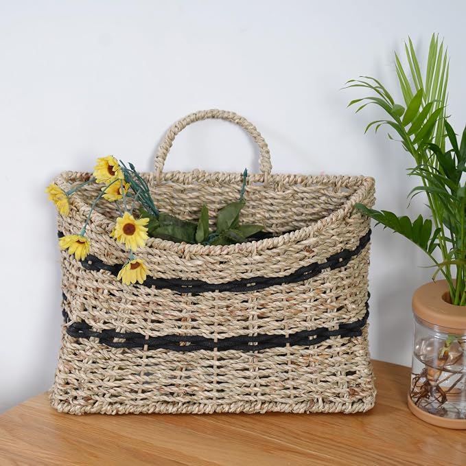 Handmade Seagrass Woven Hanging Basket - Image 6