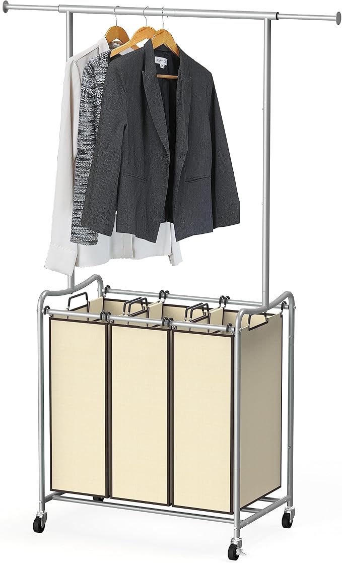 Deco Brothers Heavy Duty 3 Bag Extendable Laundry Sorter Cart by DecoBrothers
