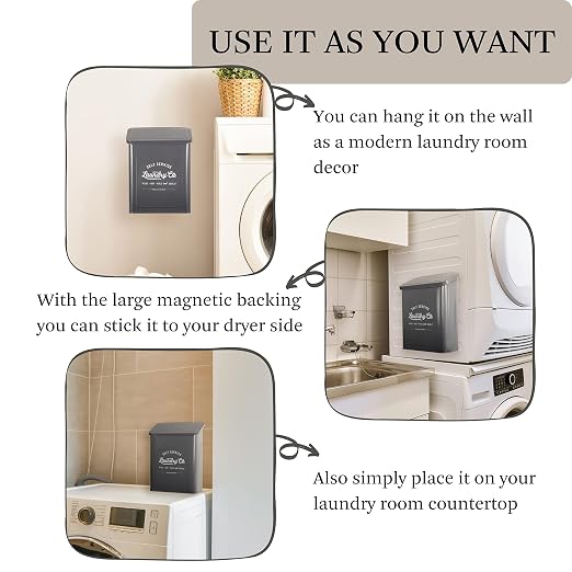 Magnetic Lint Bin for Laundry Room, Wall Mounted Lint Trash can - Image 3
