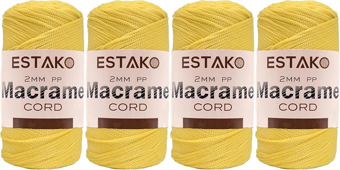 Estako 2 mm PP Polyester Macrame Cord 100% Polypropylene Perfect Supplies by Estako