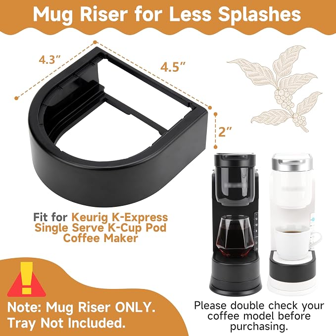 Drip Tray Mug Riser for Keurig K-Express Single Serve K-Cup Pod Coffee Maker - Image 2