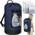 Laundry Bag Backpack with 3 Sizes Mesh Wash Bags and Shoulder Straps Foldable by WELIDAY