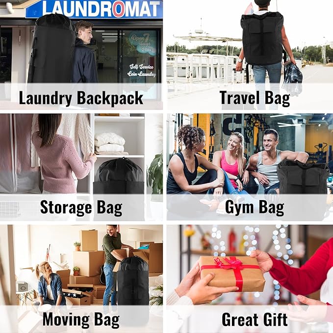 Laundry Bag Backpack, 125L Extra Large Laundry Backpack - Image 7