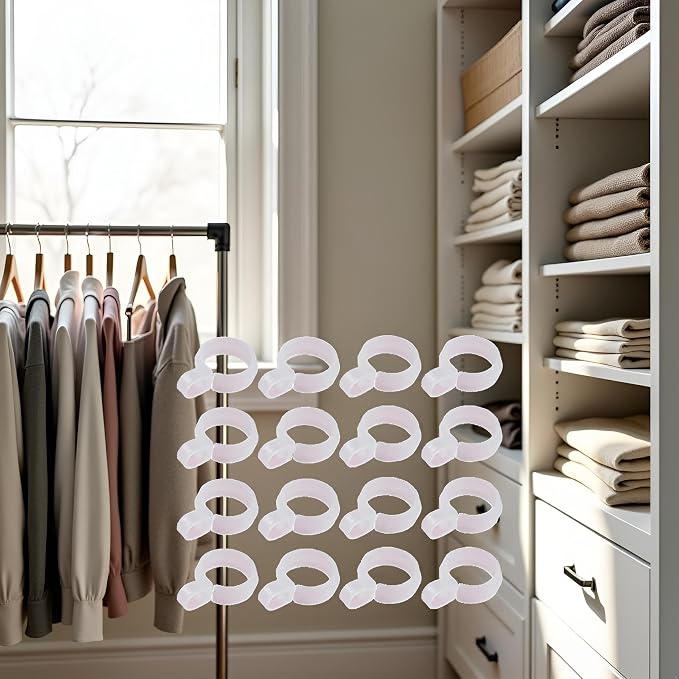 50 Pcs White Wind Proof Hanger Hook, Anti Slip Clothes Hangers from Drying Rack - Image 2