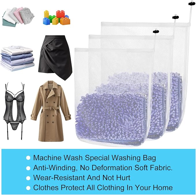 Thinp 3 Pcs Mesh Laundry Bags - Image 6