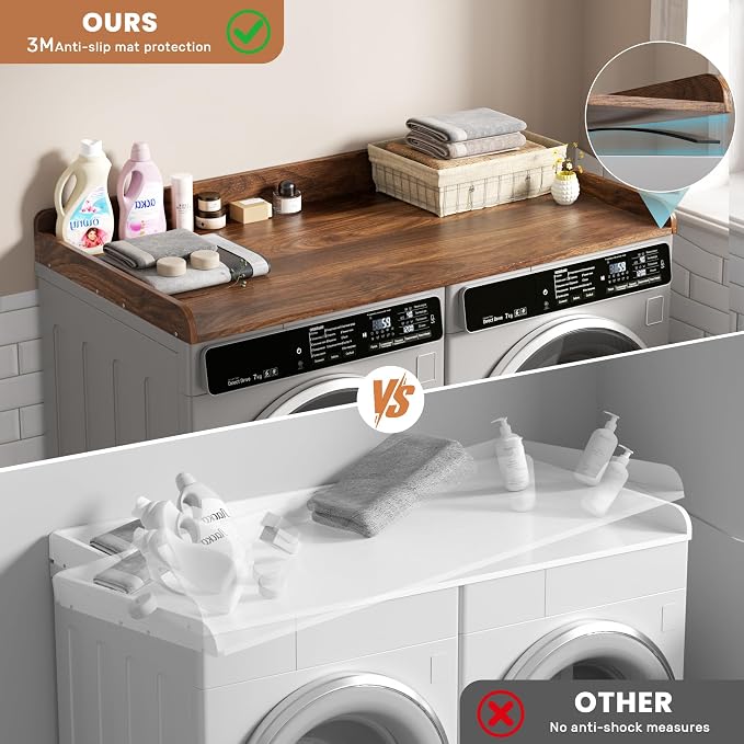 DTK Washer Dryer Countertop, Wood Topper - Image 4
