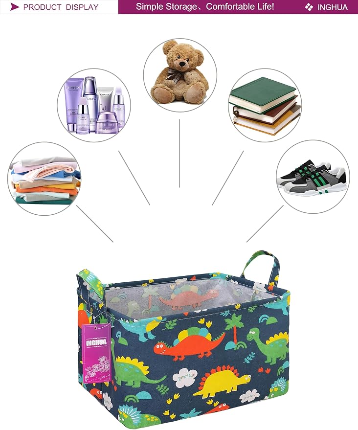 Rectangular Storage Basket Fabric Organizer Bin - Image 8