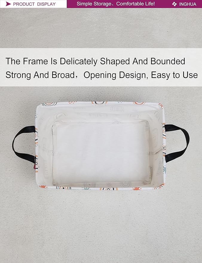 Rectangular Storage Basket Fabric Organizer Bin - Image 7