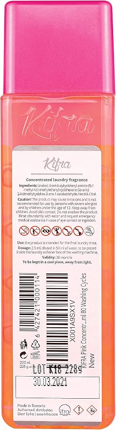 KIFRA PINK Concentrated Laundry Fragrance 6.76 Fl Oz 200ml 80 Washing Cycles - Image 2