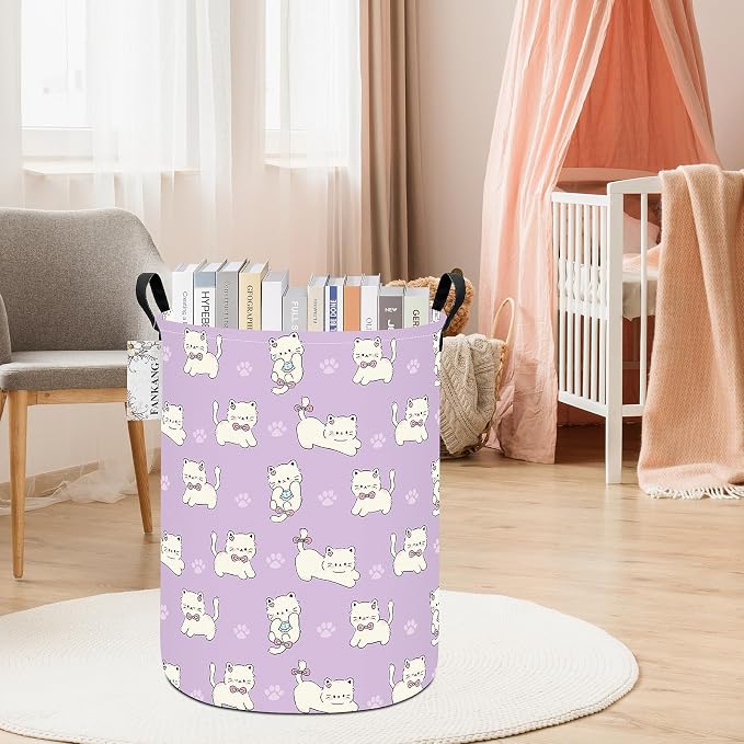 FANKANG Storage Basket, Nursery Hamper Canvas Laundry Basket Foldable - Image 5