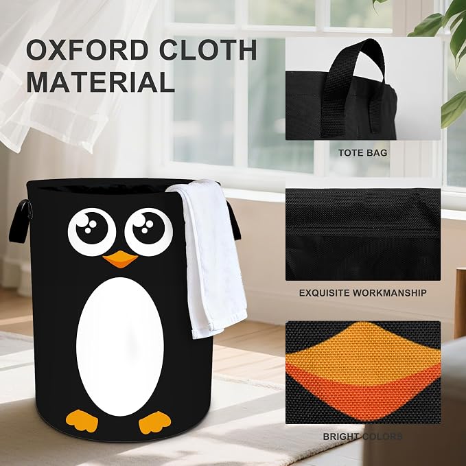 Penguin Laundry Basket Storage Bin Foldable Laundry Hamper Clothes Storage - Image 3