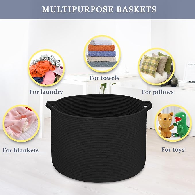 Extra Large Blanket Basket 87L, Laundry Hamper, Baby Nursery Hamper - Image 9