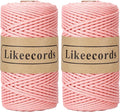 2 Rolls Cotton Macrame Cord 3mm x 100m, 3 Strand Twisted Rope, Cotton String by Likeecords