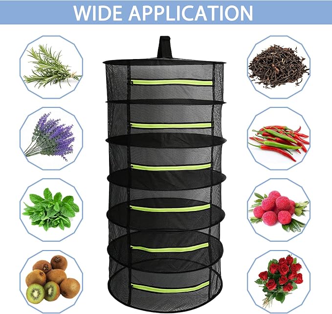 2 PCS Herb Drying Rack 6 Layers Mesh Hanging - Image 6