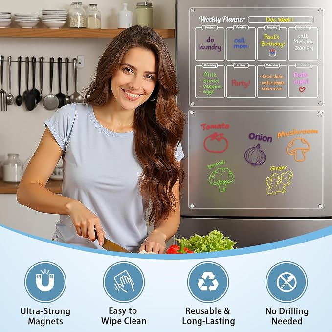 Grtard Acrylic Fridge Calendar Dry Erase Board - Image 3