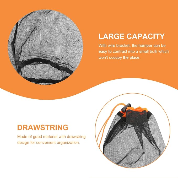 BESPORTBLE 2pcs Drawstring Mesh Travel Bag Clothes Pouch Portable Storage - Image 8